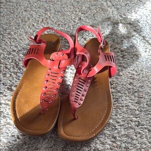 SARTO By Franco Sarto Red and Tan Sandals